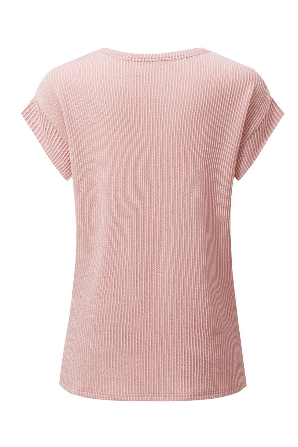 T Shirts | Sepia Rose Twisted Ribbed Textured Plain T Shirt - Women