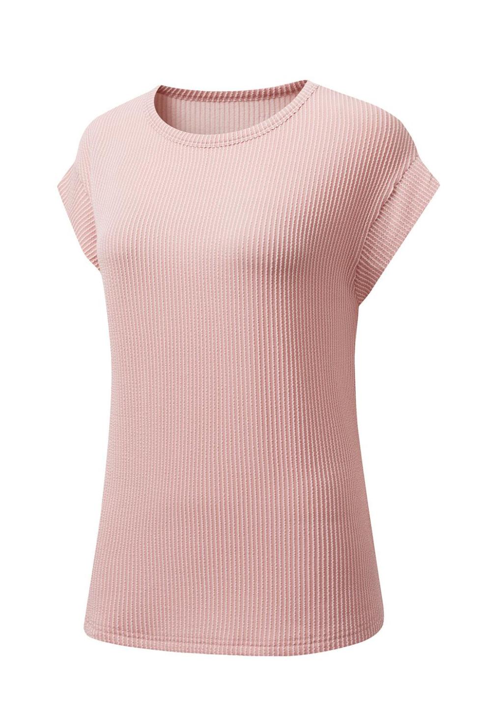 T Shirts | Sepia Rose Twisted Ribbed Textured Plain T Shirt - Women