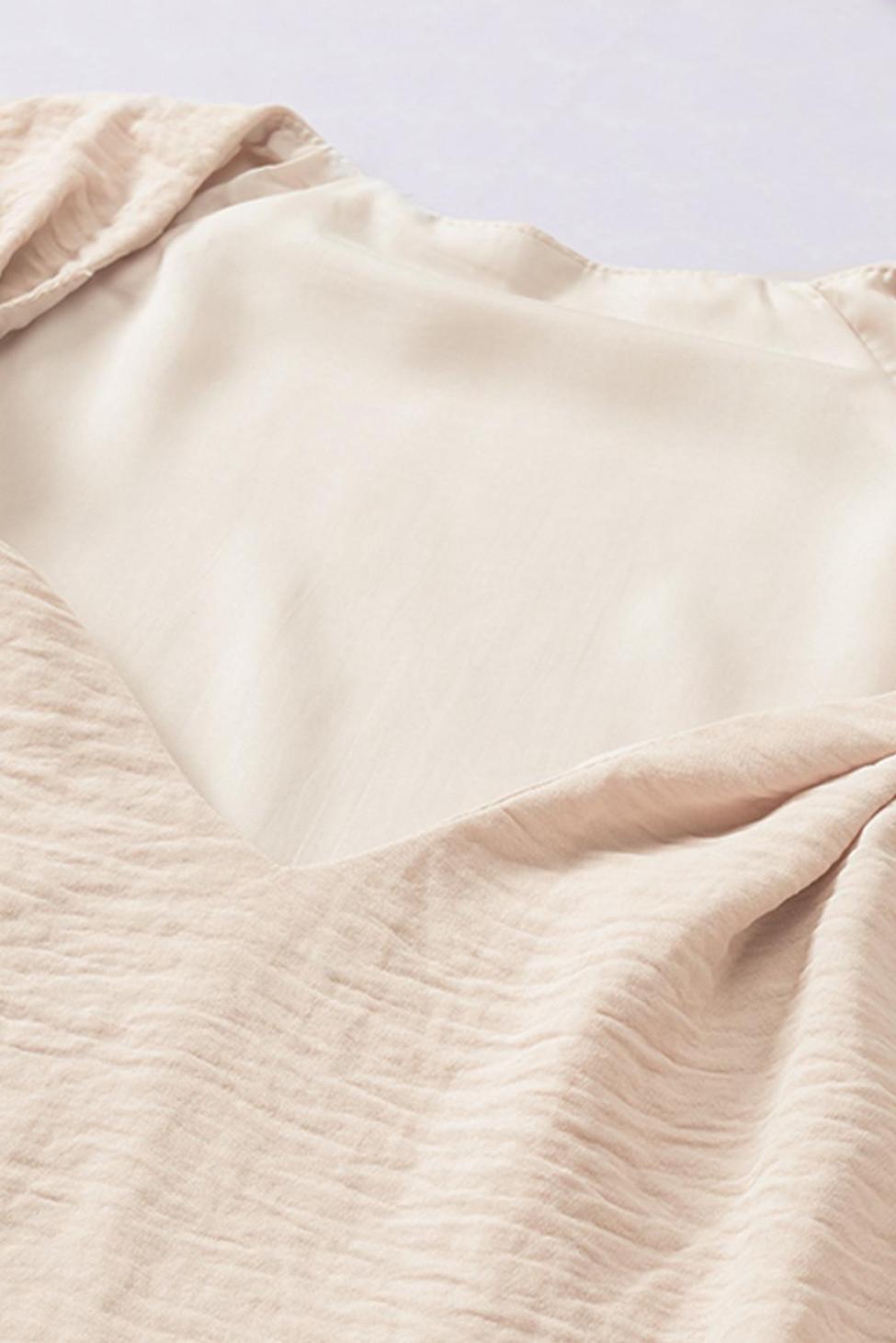 Sleeveless Tops | Apricot Plain V Neck Casual Knotted Shoulder Vest - Women