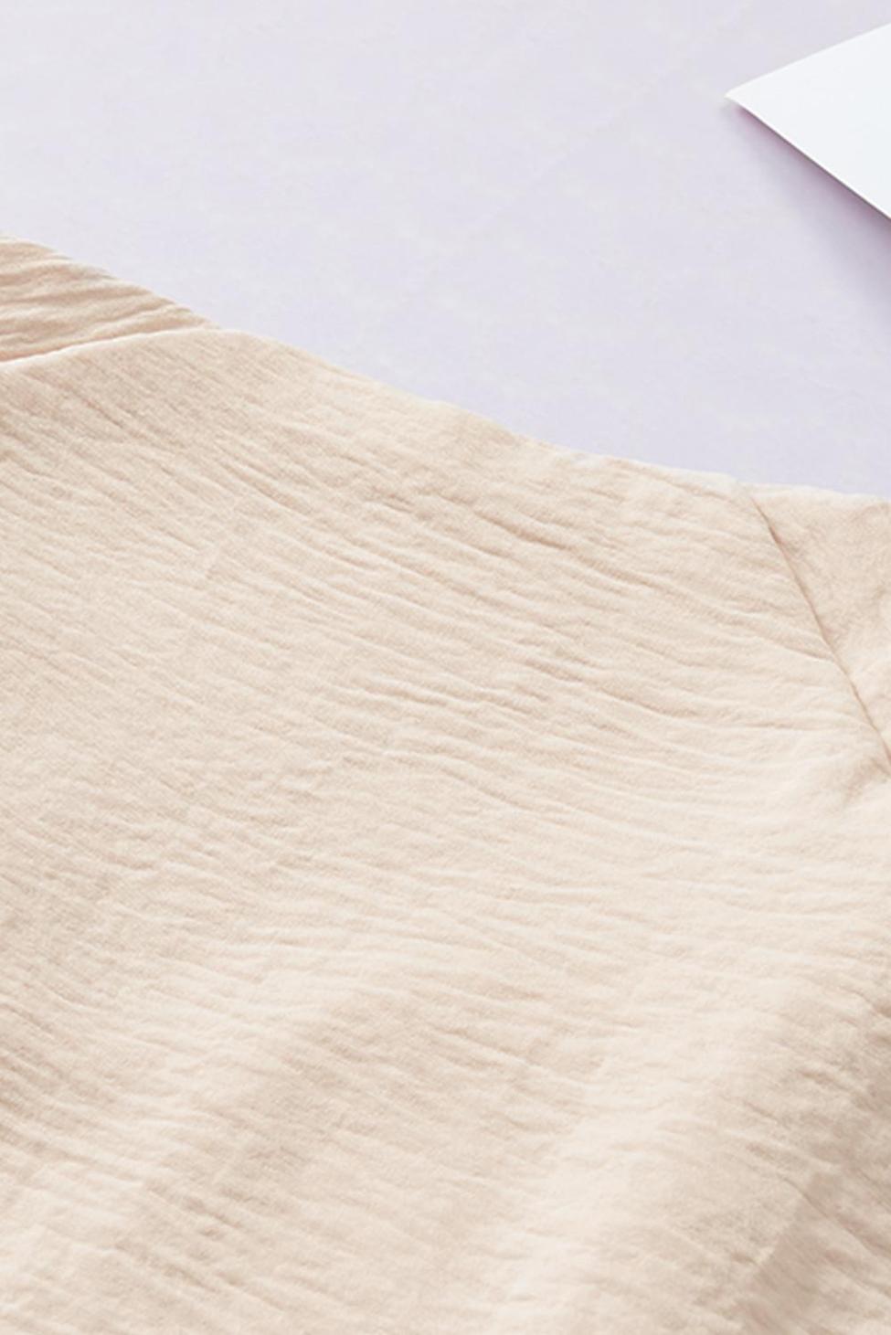 Sleeveless Tops | Apricot Plain V Neck Casual Knotted Shoulder Vest - Women