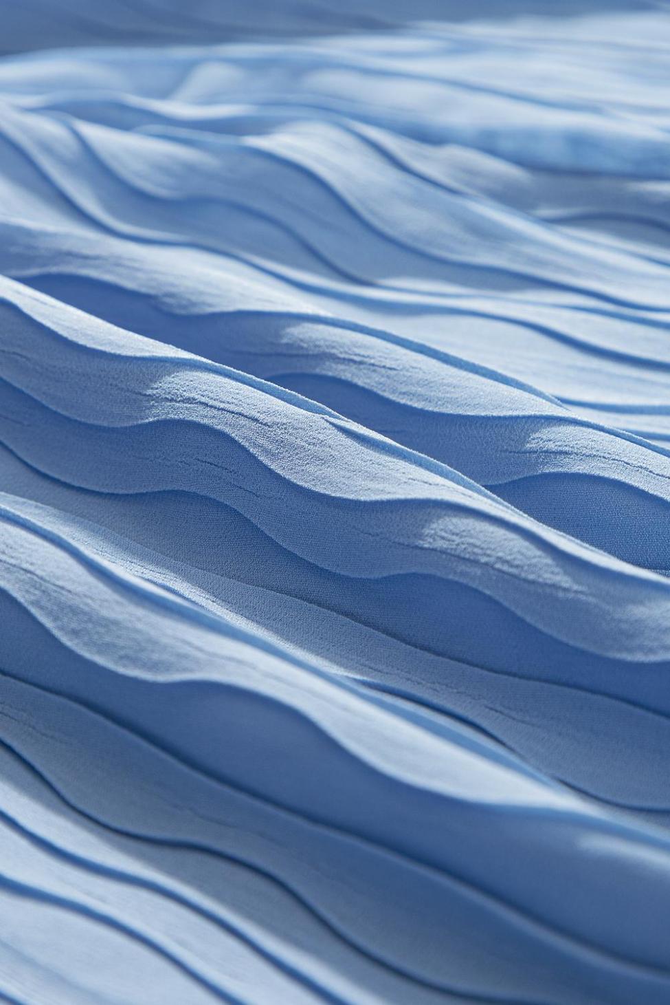 Sleeveless Tops | Myosotis Textured Pleated Tie Mock Neck Flowy Sleeveless Top - Women